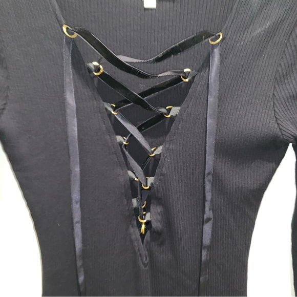 Privacy Please “Glendale” Lace Up Mini Dress in Black - Picture 7 of 7